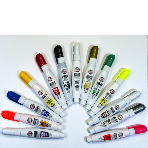 12 Pc Set Yellow Fine Tip Pump Squeeze Super Met-Al Paint Marker Pens Metal  Ston